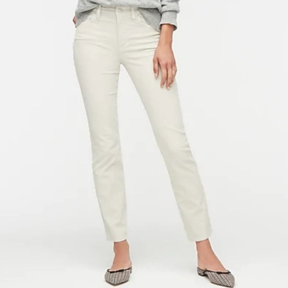 J. Crew 8" Toothpick Ivory Corduroy Pants - NEW WITH TAGS